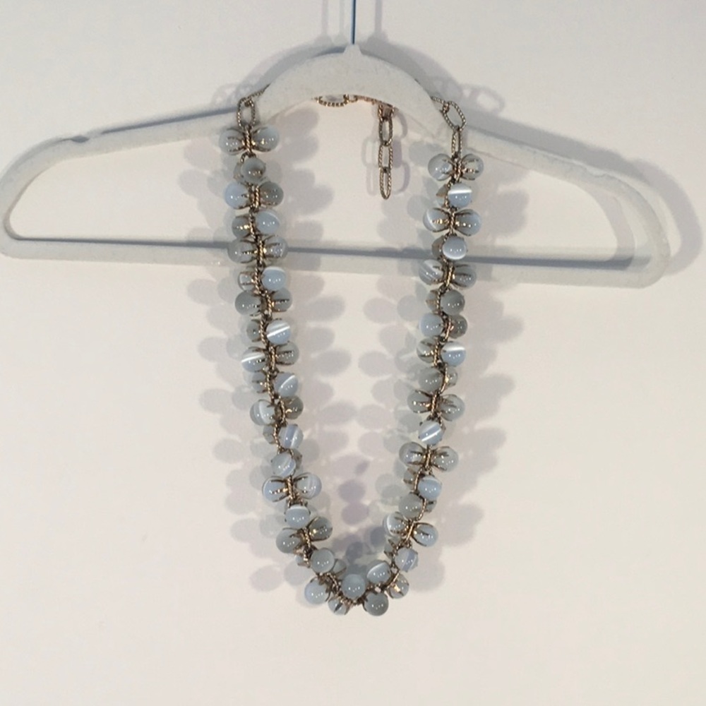 Statement Gold and Iridescent Marble Necklace